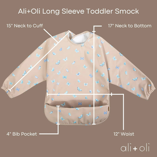 Ali+Oli 嬰幼兒防水罩衫-2件裝 - Butterfly/Blush