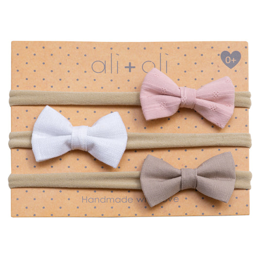 Ali+Oli 手工製作蝴蝶結頭帶套裝 (3pcs)