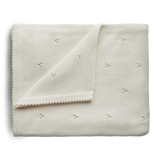 Mushie 針織嬰兒毛毯 - Ivory
